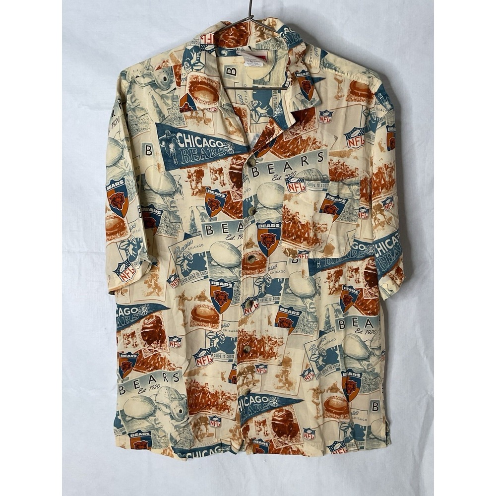 Chicago Bears NFL Originals Button-Up Rayon Hawaiian Shirt Men's M